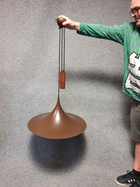 Halfgrote hanglamp van Claus Bonderup &amp; Torsten Thorup voor Fog &amp; Mørup, jaren 60 met contragewicht 
