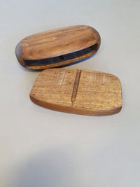 Koa wood jewelry box by Dean Santner, 1980s , 8.5 x 36 x 19 cm