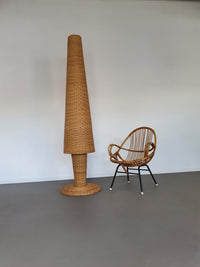 Gasparucci grote rieten rotan vloerlamp 191x52x52 cm. Zeer goede staat.
