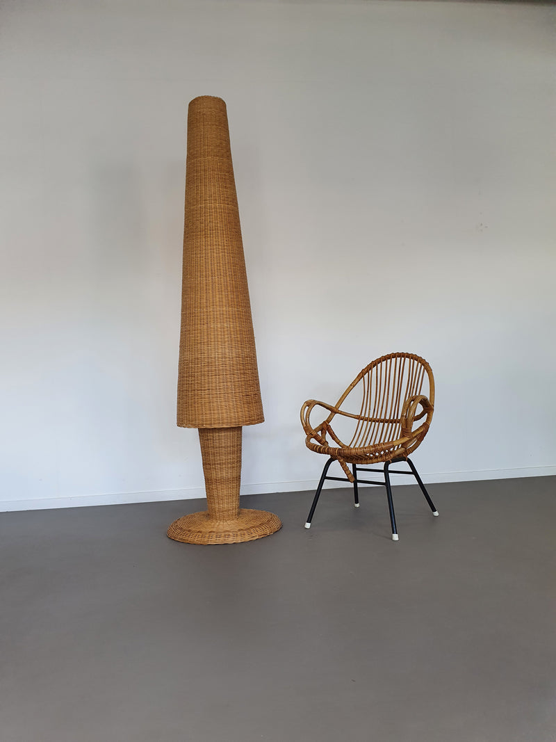 Gasparucci grote rieten rotan vloerlamp 191x52x52 cm. Zeer goede staat.