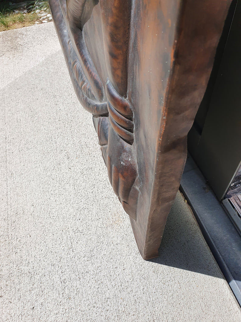 Koperen sculptuur van Gabriel Kalumba Tshung Manu Afrika, jaren 70