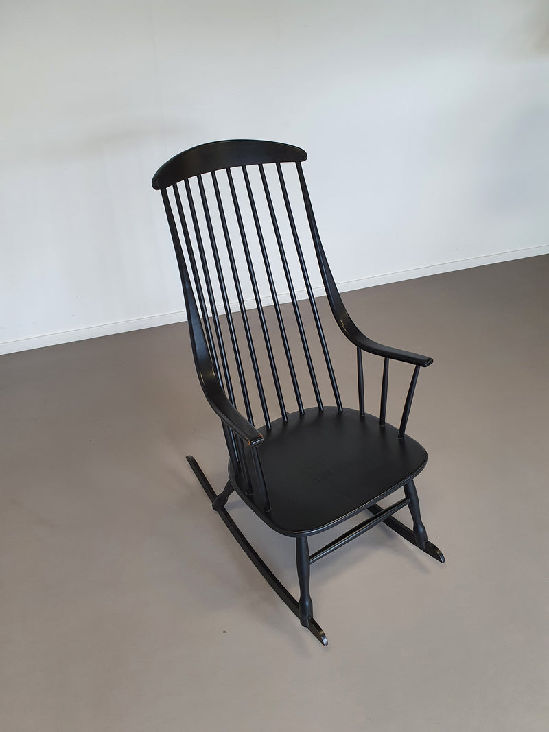Black Lena Larsson voor Nesto rocking chair 1960s