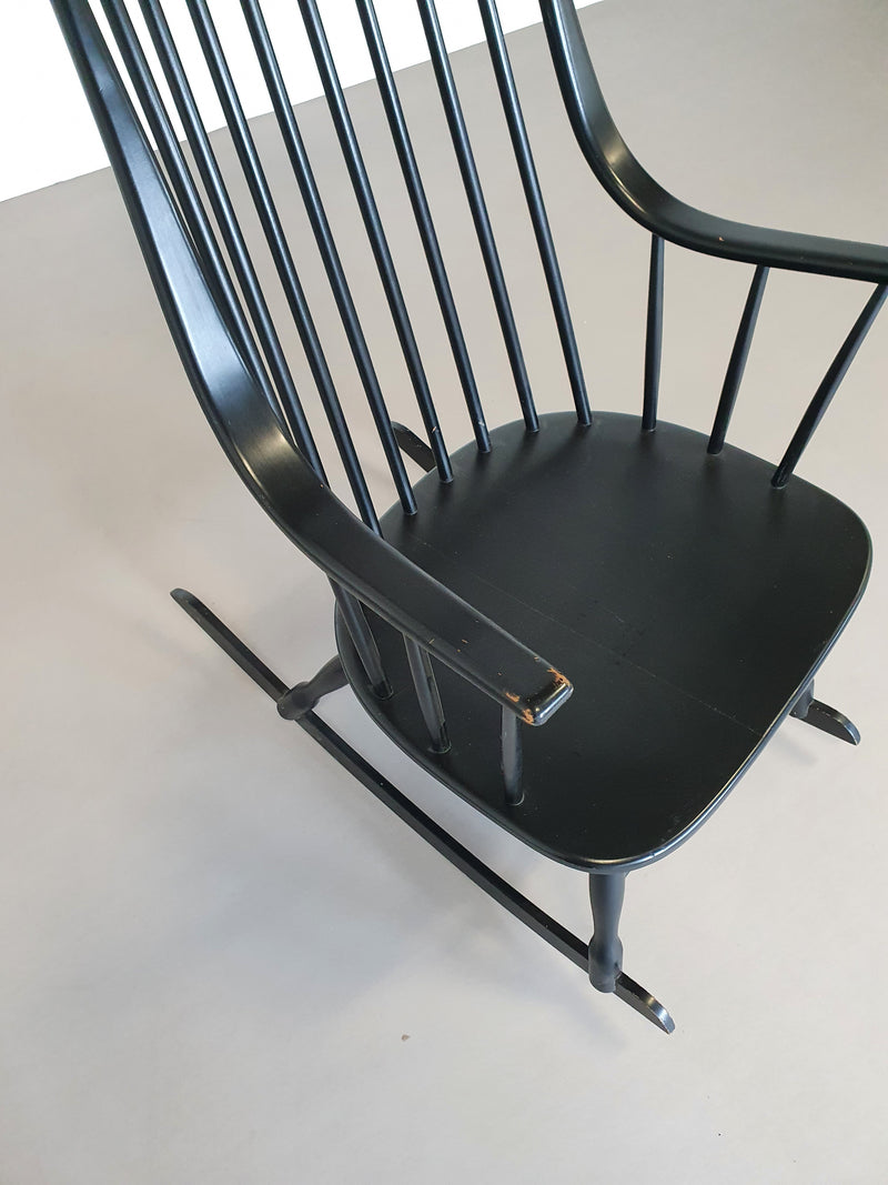 Black Lena Larsson voor Nesto rocking chair 1960s