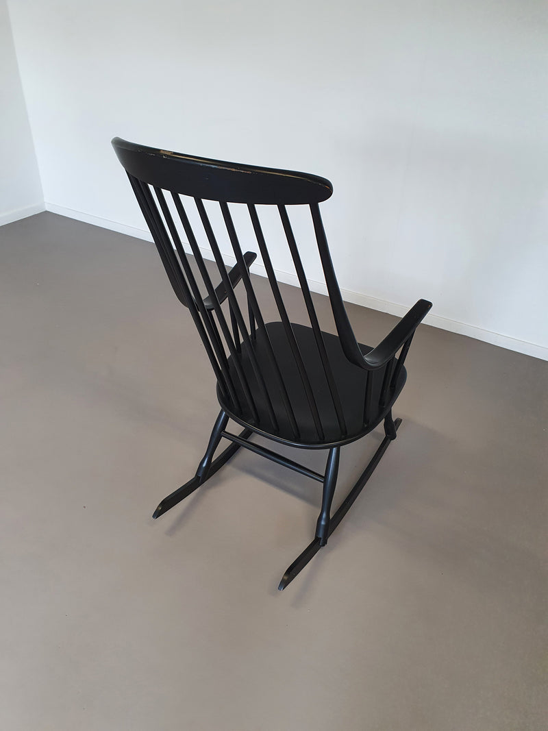 Black Lena Larsson voor Nesto rocking chair 1960s
