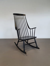 Black Lena Larsson voor Nesto rocking chair 1960s