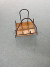 Firewood Basket leather and metal, 1960s