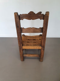 2 brutalistische touwstoelen midden 1900
