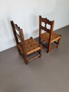 2 brutalistische touwstoelen midden 1900