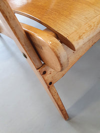 Vouwstoelen van multiplex uit het midden van de eeuw
