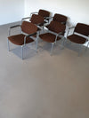 6 x retro stoel jaren zeventig in goede staat. 2 stoelen hebben een lage rugleuning en armleuningen