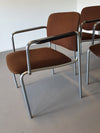 6 x retro stoel jaren zeventig in goede staat. 2 stoelen hebben een lage rugleuning en armleuningen