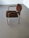 6 x retro stoel jaren zeventig in goede staat. 2 stoelen hebben een lage rugleuning en armleuningen