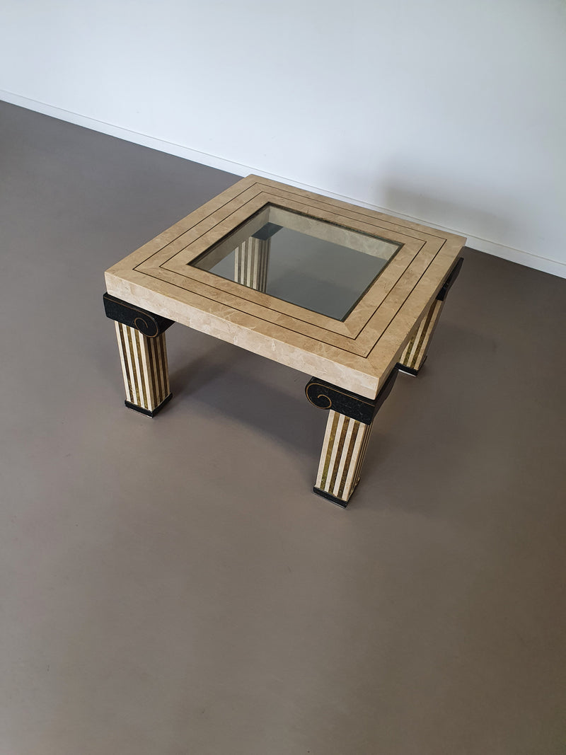 Maitland Smith Tesselated salontafel, VS, jaren 80 73 x 73 x 47 cm