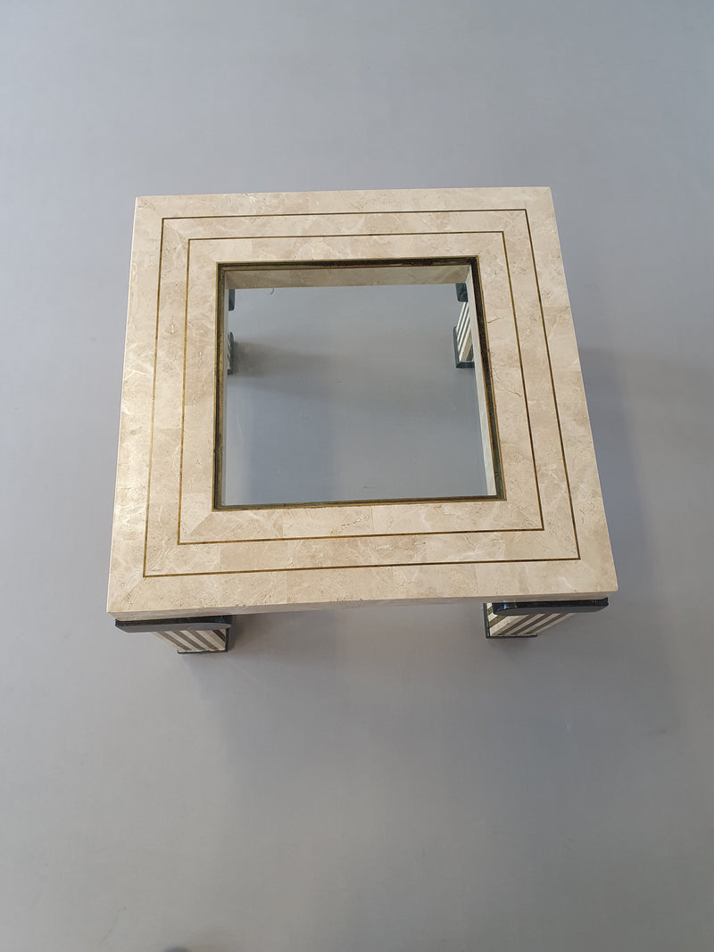 Maitland Smith Tesselated salontafel, VS, jaren 80 73 x 73 x 47 cm