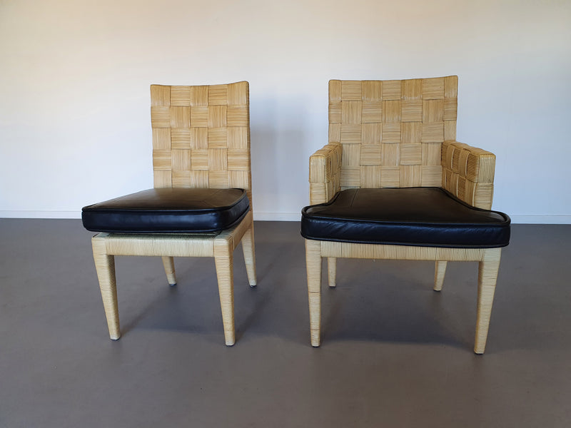 Donghia Block Island-stoelen met originele leren zittingen van John Hutton
