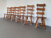 Olm wood brutalist wabi sabi eetkamerset / 6 stoelen / tafel.