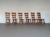 Olm wood brutalist wabi sabi eetkamerset / 6 stoelen / tafel.