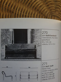 Banksandwich / Clair Bataille. Paul Ibens.
 Gestoffeerd.
 65x230x82
 Collectie 1973-1974
 't Spectrum
 Volledig origineel