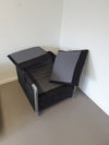2 x Fauteuil 1 x bank maat 20/Sandwich. Ontwerp van Claire Bataille en Paul Ibens voor 't Spectrum collectie van 1973-1974