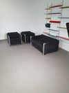 2 x Fauteuil 1 x bank maat 20/Sandwich. Ontwerp van Claire Bataille en Paul Ibens voor 't Spectrum collectie van 1973-1974