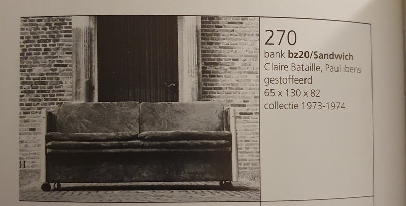 2 x Fauteuil 1 x bank maat 20/Sandwich. Ontwerp van Claire Bataille en Paul Ibens voor 't Spectrum collectie van 1973-1974