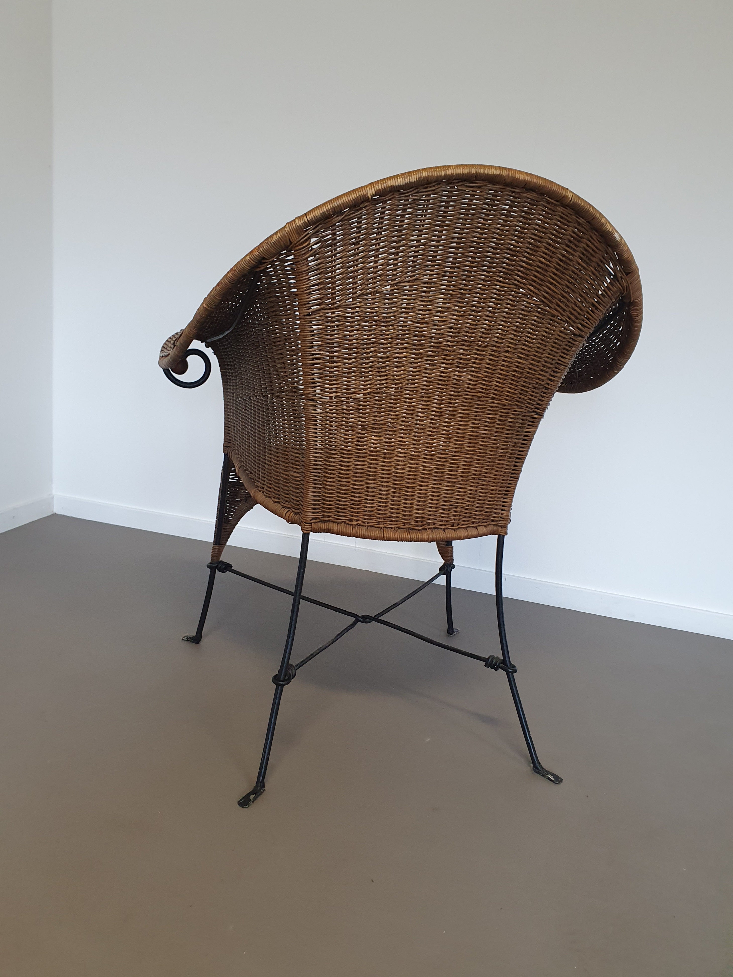 wicker and wrought iron chairs