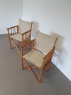 Origineel paar opvouwbare fauteuils, Deens, bewerkt door Hyllinge Mobler uit 1970