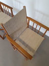 Origineel paar opvouwbare fauteuils, Deens, bewerkt door Hyllinge Mobler uit 1970