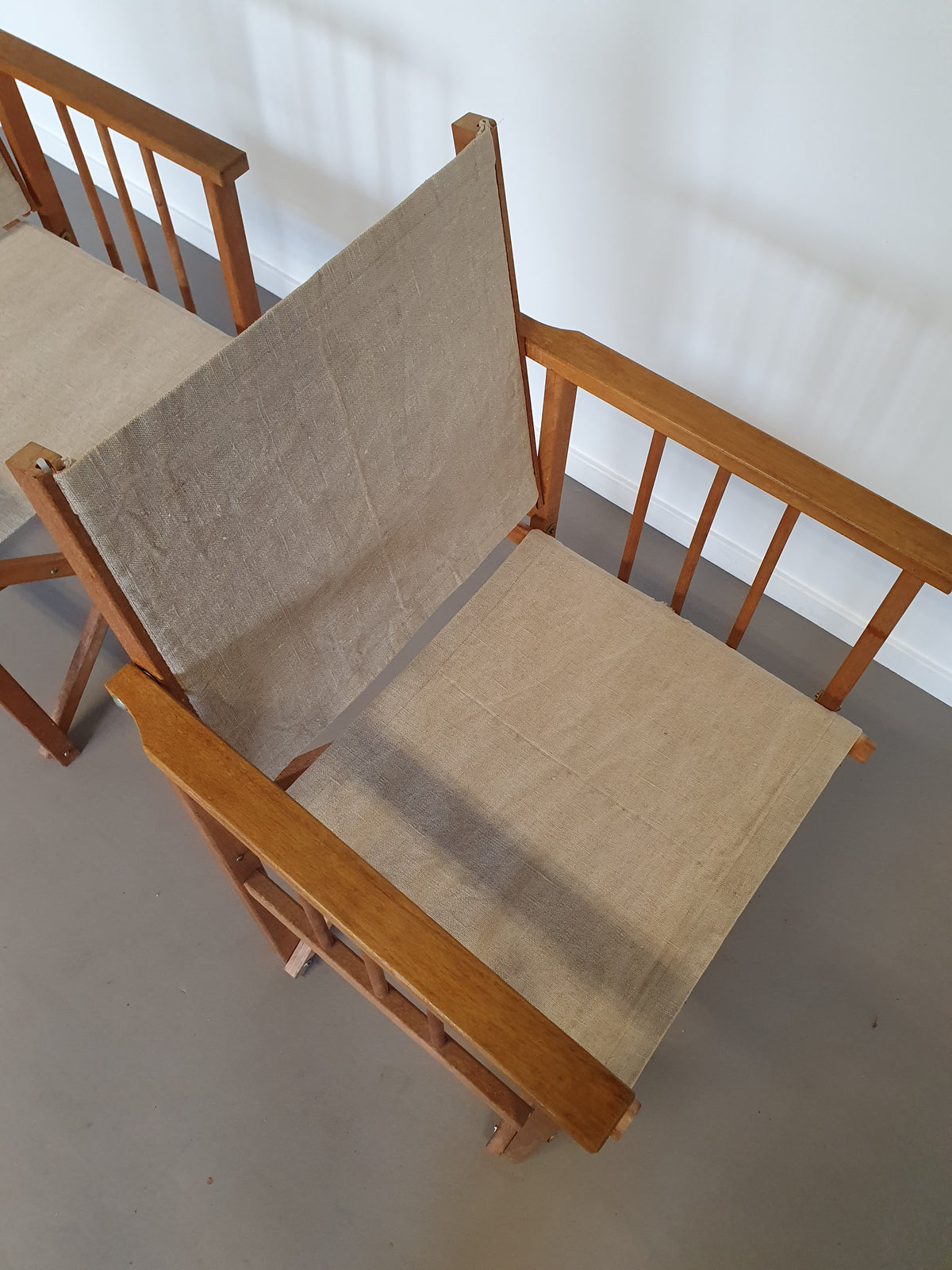 Original pair of folding armchairs, Danish, edited by Hyllinge Mobler from 1970