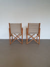 Origineel paar opvouwbare fauteuils, Deens, bewerkt door Hyllinge Mobler uit 1970