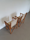 Origineel paar opvouwbare fauteuils, Deens, bewerkt door Hyllinge Mobler uit 1970