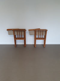Origineel paar opvouwbare fauteuils, Deens, bewerkt door Hyllinge Mobler uit 1970