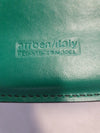 Set van zes zeldzame groene leren stiletto stoelen van Arrben met zwart frame