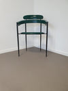 Set van zes zeldzame groene leren stiletto stoelen van Arrben met zwart frame