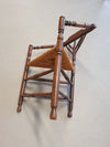 2 x Nederlandse fauteuil gedraaide bobbin hoekstoel biezen zitting rustiek