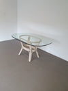 Bureau/tafel van gespleten riet.