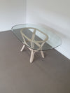 Bureau/tafel van gespleten riet.
