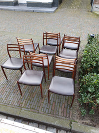 Niels O. Møller eetkamerstoelen Model 78 van JL Møllers Møbelfabrik in Denemarken