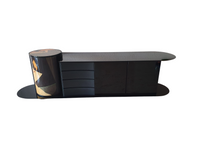 Unique dressoir by Carlo Malnati, produced around the 1980’s. The art work is made out of inlaid wood, using different colored pieces to create the design. 260 x 77 x 70 deep