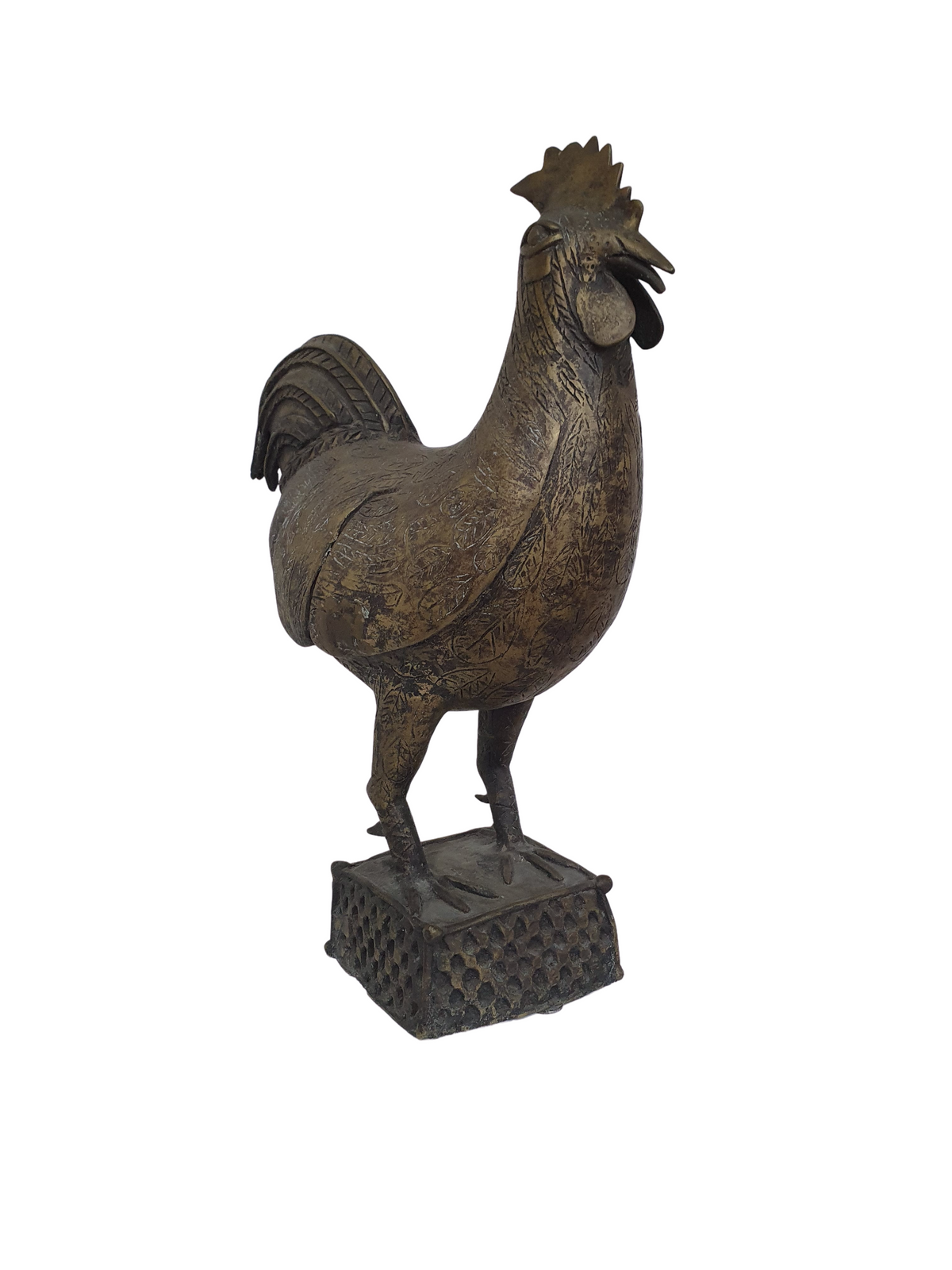 Large bronze / brass African Benin rooster