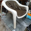Very rare inside/outside polyester lounge chair with leather upholstery 1960s