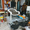 Very rare inside/outside polyester lounge chair with leather upholstery 1960s