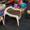 Very rare inside/outside polyester lounge chair with leather upholstery 1960s