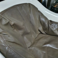Very rare inside/outside polyester lounge chair with leather upholstery 1960s