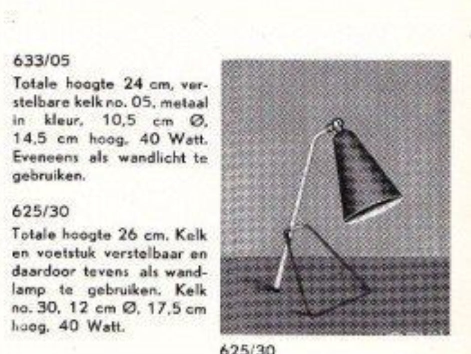 Rare Anvia table lamp 625 / 30 by J.J.M. Hoogervorst