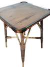 Bamboe bijzettafel met glazen blad
