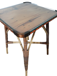Bamboe bijzettafel met glazen blad
